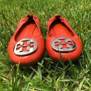 Tory Burch Flats w/ Gold Medallion (Orange)